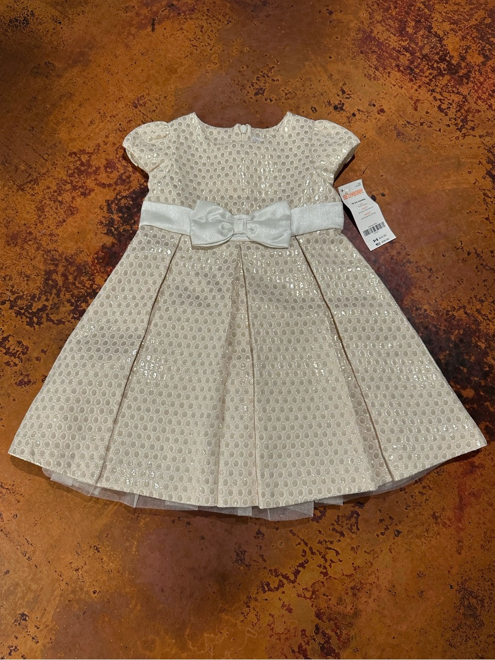 NEW WITH TAGS Gymboree Sparkling Cream Party Dress for Girls with Bow